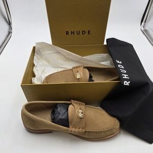Rhude Tan Suede Penny Loafers Men's Size 10